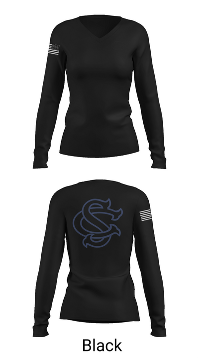Spring Creek High School Basketball 45989238 Women's Long Sleeve V-neck Shirt -1 35