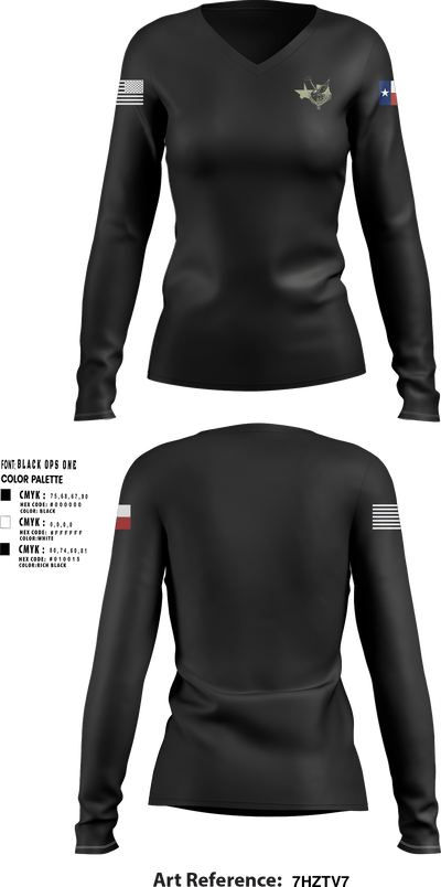 Texas Rangers Special Operations Group 33879485 Women's Long Sleeve V-neck Shirt - 2