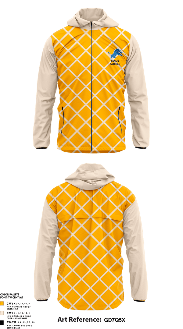 Windbreaker, Lions, Men's Soccer, Teamtime, Team time, sublimation, custom sports apparel, team uniforms, spirit wear, spiritwear, sports uniforms, custom shirts, team store, custom team store, fundraiser sports, apparel fundraiser