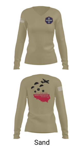 Women's Long Sleeve Vneck Shirt, 909th HR Company, Army, Teamtime, Team time, sublimation, custom sports apparel, team uniforms, spirit wear, spiritwear, sports uniforms, custom shirts, team store, custom team store, fundraiser sports, apparel fundraiser