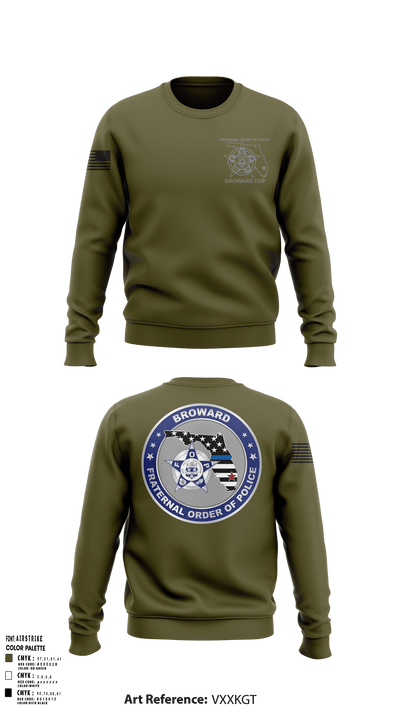 Broward Fraternal Order of Police 91005967 Crew Neck Sweatshirt - 116