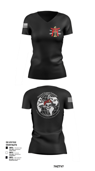 Womens Short Sleeve Vneck Shirt, FSC 1-1SFG, Army, Teamtime, Team time, sublimation, custom sports apparel, team uniforms, spirit wear, spiritwear, sports uniforms, custom shirts, team store, custom team store, fundraiser sports, apparel fundraiser