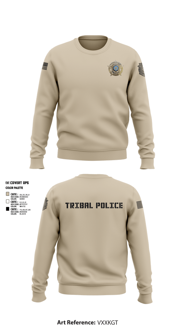 Crew Neck Sweatshirt, Eastern Shawnee Tribal Police, Police, Teamtime, Team time, sublimation, custom sports apparel, team uniforms, spirit wear, spiritwear, sports uniforms, custom shirts, team store, custom team store, fundraiser sports, apparel fundraiser