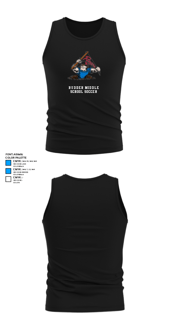 Tank Top, Rudder Middle School Soccer, Men's Soccer, Teamtime, Team time, sublimation, custom sports apparel, team uniforms, spirit wear, spiritwear, sports uniforms, custom shirts, team store, custom team store, fundraiser sports, apparel fundraiser