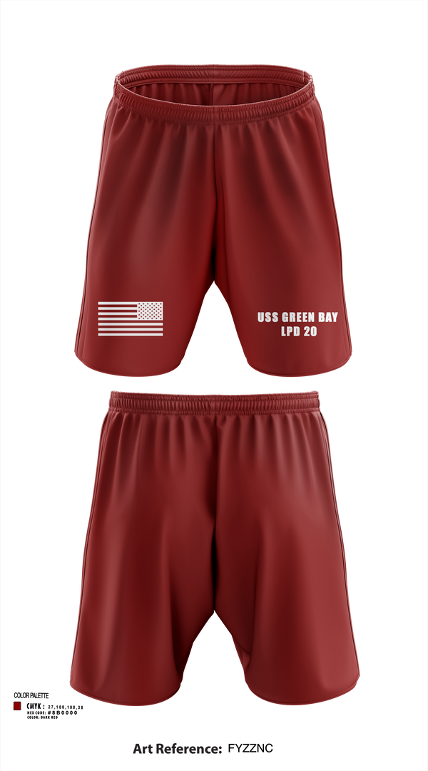 Athletic Shorts With Pockets, USS GREEN BAY LPD 20, Navy, Teamtime, Team time, sublimation, custom sports apparel, team uniforms, spirit wear, spiritwear, sports uniforms, custom shirts, team store, custom team store, fundraiser sports, apparel fundraiser