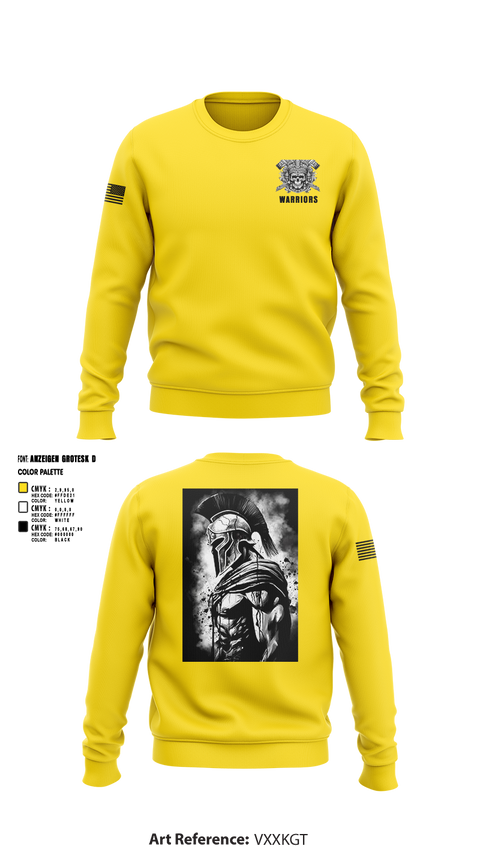 Crew Neck Sweatshirt, Warriors, Army, Teamtime, Team time, sublimation, custom sports apparel, team uniforms, spirit wear, spiritwear, sports uniforms, custom shirts, team store, custom team store, fundraiser sports, apparel fundraiser