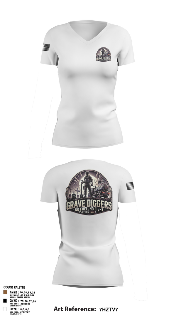 Womens Short Sleeve Vneck Shirt, Gravediggers, , Teamtime, Team time, sublimation, custom sports apparel, team uniforms, spirit wear, spiritwear, sports uniforms, custom shirts, team store, custom team store, fundraiser sports, apparel fundraiser