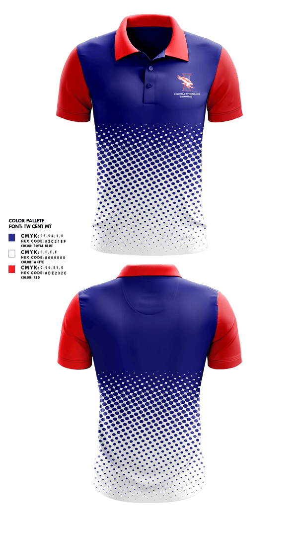 Short Sleeve Performance Polo, Ingomar Attendance Center (High School) Swimming, Swimming, Teamtime, Team time, sublimation, custom sports apparel, team uniforms, spirit wear, spiritwear, sports uniforms, custom shirts, team store, custom team store, fundraiser sports, apparel fundraiser