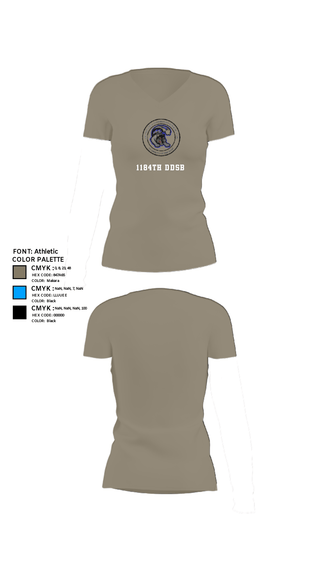 Womens Short Sleeve Vneck Shirt, 1184th DDSB, Army, Teamtime, Team time, sublimation, custom sports apparel, team uniforms, spirit wear, spiritwear, sports uniforms, custom shirts, team store, custom team store, fundraiser sports, apparel fundraiser