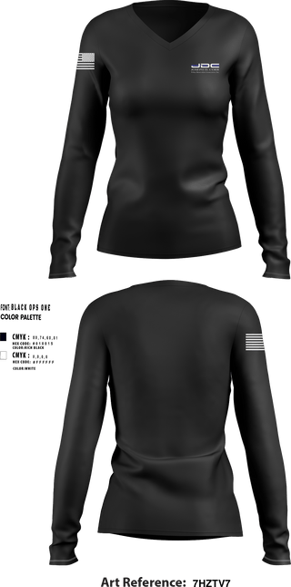 Womens Long Sleeve Vneck Shirt, JDC PBA, Police, Teamtime, Team time, sublimation, custom sports apparel, team uniforms, spirit wear, spiritwear, sports uniforms, custom shirts, team store, custom team store, fundraiser sports, apparel fundraiser