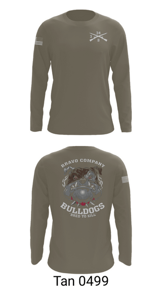 Long Sleeve Performance Shirt, B/3-34 Bulldogs, Army, Teamtime, Team time, sublimation, custom sports apparel, team uniforms, spirit wear, spiritwear, sports uniforms, custom shirts, team store, custom team store, fundraiser sports, apparel fundraiser