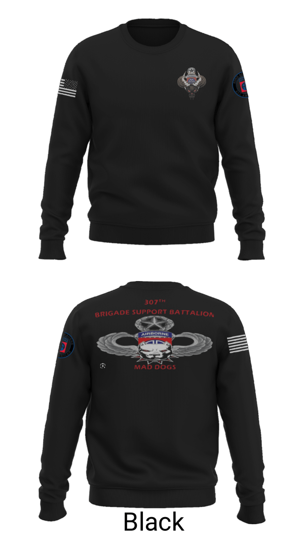 Crew Neck Sweatshirt, 307th bsb, Army, Teamtime, Team time, sublimation, custom sports apparel, team uniforms, spirit wear, spiritwear, sports uniforms, custom shirts, team store, custom team store, fundraiser sports, apparel fundraiser
