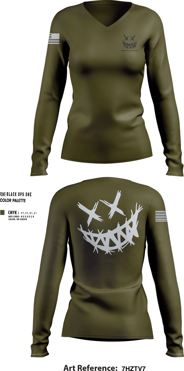 Womens Long Sleeve Vneck Shirt, We are The already dead, , Teamtime, Team time, sublimation, custom sports apparel, team uniforms, spirit wear, spiritwear, sports uniforms, custom shirts, team store, custom team store, fundraiser sports, apparel fundraiser