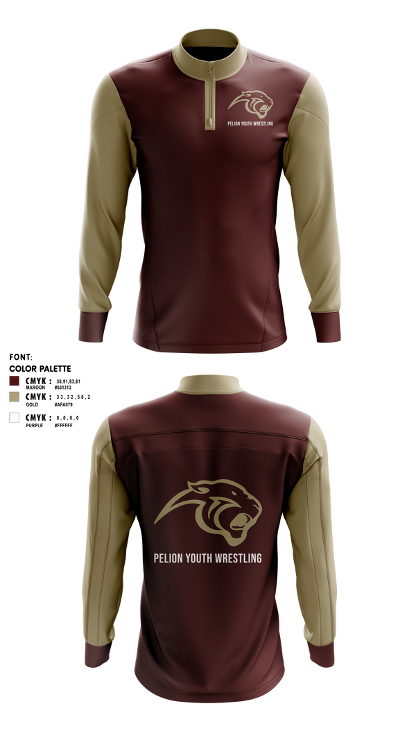 Quarter Zip Jacket, Pelion Youth Wrestling, Wrestling, Teamtime, Team time, sublimation, custom sports apparel, team uniforms, spirit wear, spiritwear, sports uniforms, custom shirts, team store, custom team store, fundraiser sports, apparel fundraiser