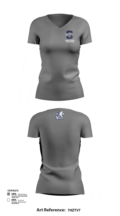 Shawnee Middle School Cheer 74518757 Women's Short Sleeve V-neck Shirt - 131