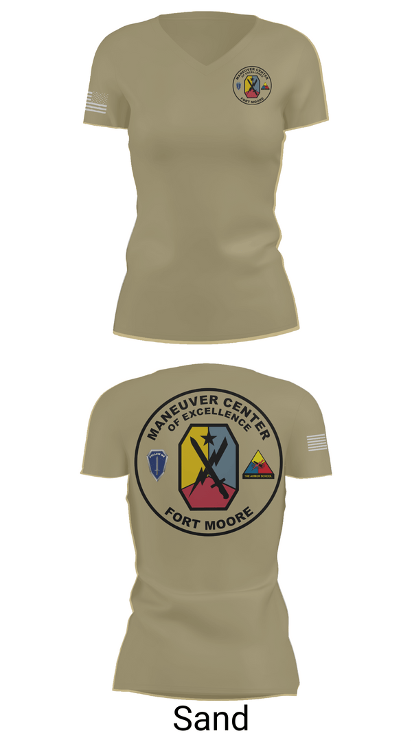 Womens Short Sleeve Vneck Shirt, Fort moore, , Teamtime, Team time, sublimation, custom sports apparel, team uniforms, spirit wear, spiritwear, sports uniforms, custom shirts, team store, custom team store, fundraiser sports, apparel fundraiser