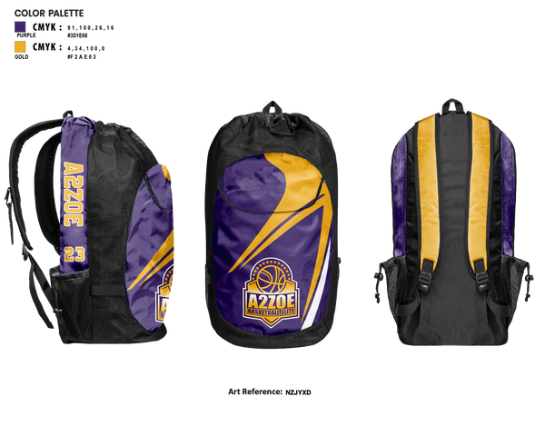Gear Bag, A2Zoe Basketball, Men's Basketball, Teamtime, Team time, sublimation, custom sports apparel, team uniforms, spirit wear, spiritwear, sports uniforms, custom shirts, team store, custom team store, fundraiser sports, apparel fundraiser