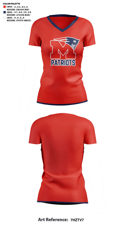 Marion High School Cheer 46116477 Women's Short Sleeve V-neck Shirt - 41