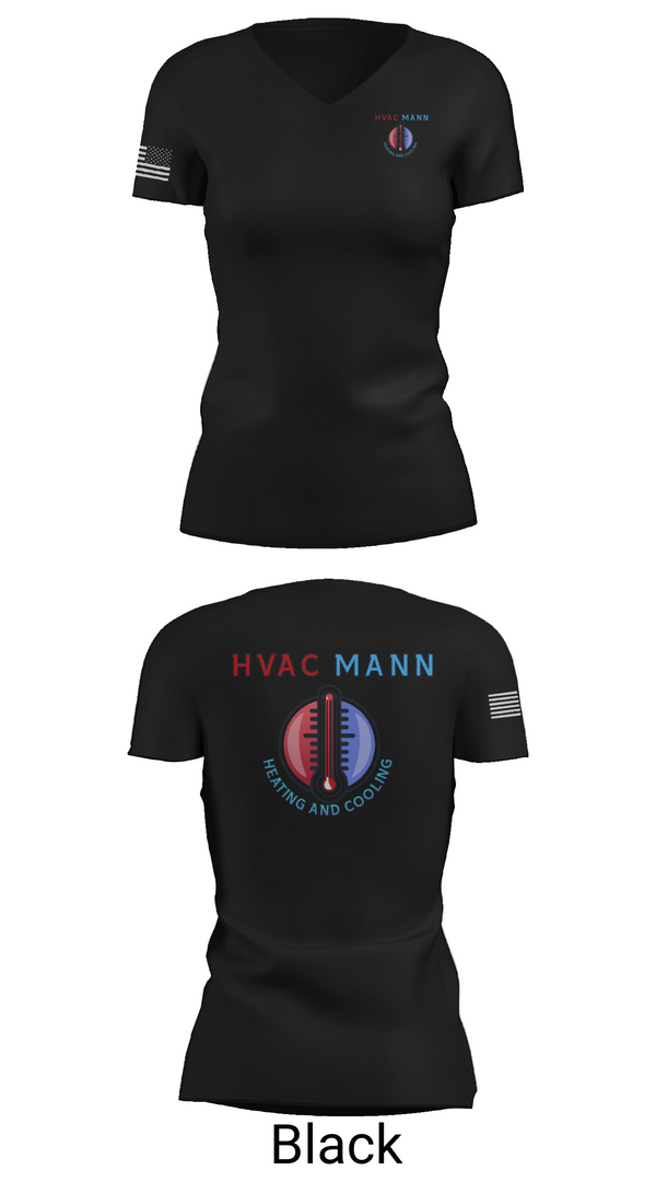 Womens Short Sleeve Vneck Shirt, Hvacmannllc, , Teamtime, Team time, sublimation, custom sports apparel, team uniforms, spirit wear, spiritwear, sports uniforms, custom shirts, team store, custom team store, fundraiser sports, apparel fundraiser