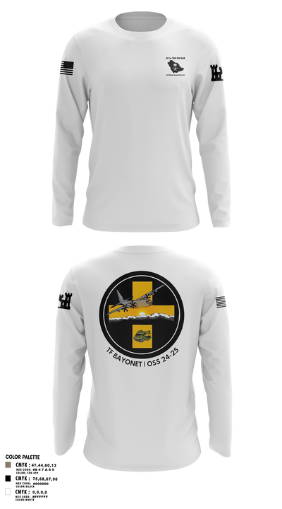 B Co 766 EN BeB 1st Platoon Armored Turtles Long Sleeve Performance Shirt 2
