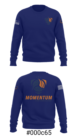 Crew Neck Sweatshirt, Momentum Volleyball Club, Women's Volleyball, Teamtime, Team time, sublimation, custom sports apparel, team uniforms, spirit wear, spiritwear, sports uniforms, custom shirts, team store, custom team store, fundraiser sports, apparel fundraiser