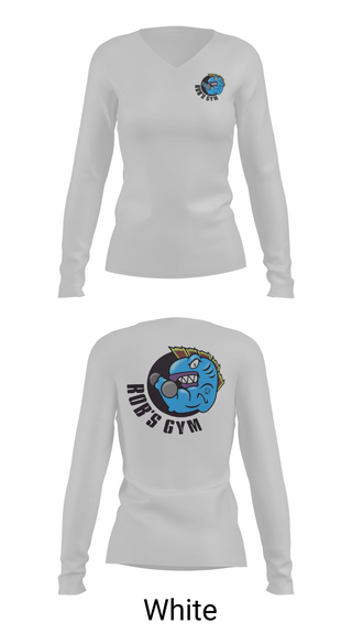 Womens Long Sleeve Vneck Shirt, Robs Gym, Wrestling, Teamtime, Team time, sublimation, custom sports apparel, team uniforms, spirit wear, spiritwear, sports uniforms, custom shirts, team store, custom team store, fundraiser sports, apparel fundraiser