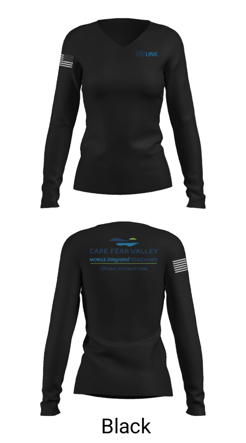 Women's Long Sleeve Vneck Shirt, LifeLINK Ground, , Teamtime, Team time, sublimation, custom sports apparel, team uniforms, spirit wear, spiritwear, sports uniforms, custom shirts, team store, custom team store, fundraiser sports, apparel fundraiser