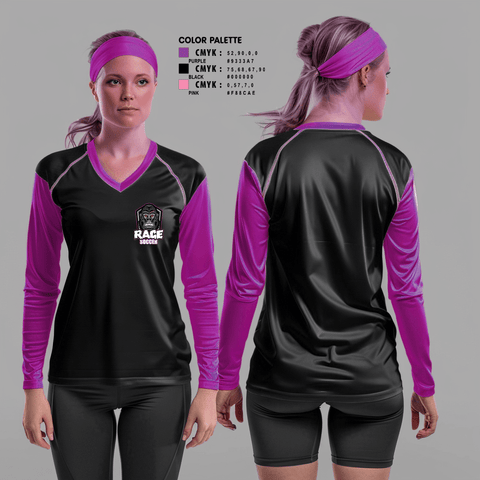 Womens Long Sleeve Vneck Shirt, Rage, Men's Soccer, Teamtime, Team time, sublimation, custom sports apparel, team uniforms, spirit wear, spiritwear, sports uniforms, custom shirts, team store, custom team store, fundraiser sports, apparel fundraiser