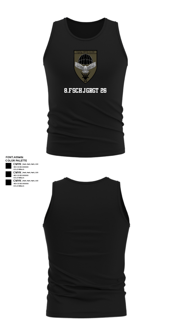 Tank Top, 8.FschJgRgt 26, Army, Teamtime, Team time, sublimation, custom sports apparel, team uniforms, spirit wear, spiritwear, sports uniforms, custom shirts, team store, custom team store, fundraiser sports, apparel fundraiser