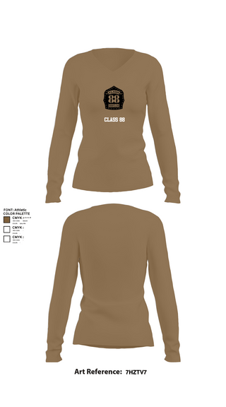 Womens Long Sleeve Vneck Shirt, Class 88, Air Force, Teamtime, Team time, sublimation, custom sports apparel, team uniforms, spirit wear, spiritwear, sports uniforms, custom shirts, team store, custom team store, fundraiser sports, apparel fundraiser