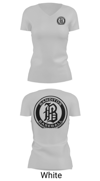 Women's Short Sleeve Vneck Shirt, BANDITOS, Baseball, Teamtime, Team time, sublimation, custom sports apparel, team uniforms, spirit wear, spiritwear, sports uniforms, custom shirts, team store, custom team store, fundraiser sports, apparel fundraiser
