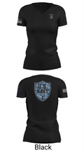 CVN 77 George HW Bus 94572783 Women's Short Sleeve V-neck Shirt - 16