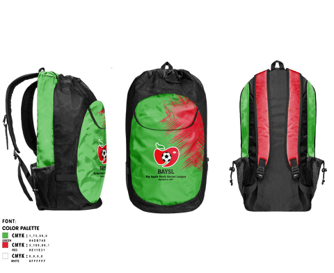 Gear Bag, Big Apple Soccer League, Men's Soccer, Teamtime, Team time, sublimation, custom sports apparel, team uniforms, spirit wear, spiritwear, sports uniforms, custom shirts, team store, custom team store, fundraiser sports, apparel fundraiser