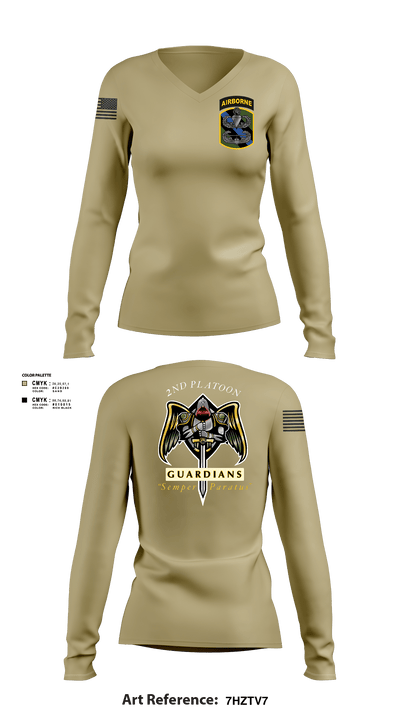 2/108th Guardians 93195789 Women's Long Sleeve V-neck Shirt - 3