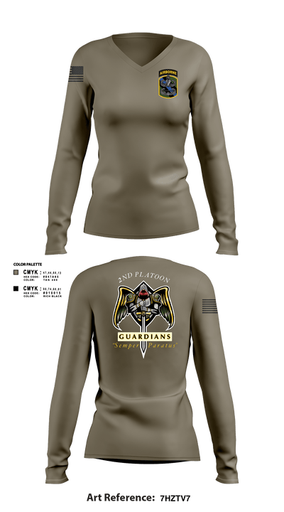 2/108th Guardians 93195789 Women's Long Sleeve V-neck Shirt - 2