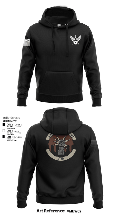 Hoodie, 131st CES131st CES Power Pro, , Teamtime, Team time, sublimation, custom sports apparel, team uniforms, spirit wear, spiritwear, sports uniforms, custom shirts, team store, custom team store, fundraiser sports, apparel fundraiser