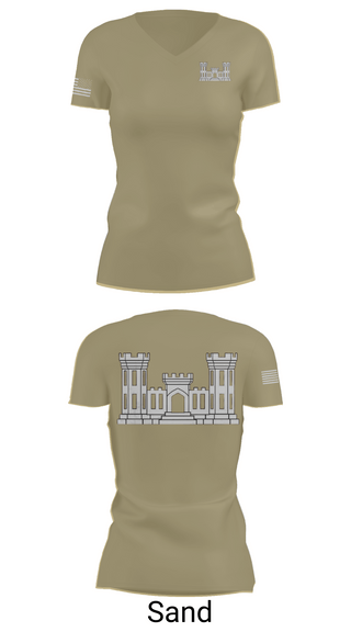 Womens Short Sleeve Vneck Shirt, 250TH ENGINEERING COMPANY, National Guard, Teamtime, Team time, sublimation, custom sports apparel, team uniforms, spirit wear, spiritwear, sports uniforms, custom shirts, team store, custom team store, fundraiser sports, apparel fundraiser