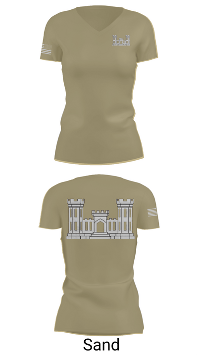 250TH ENGINEERING COMPANY 59783963 Women's Short Sleeve V-neck Shirt - 84