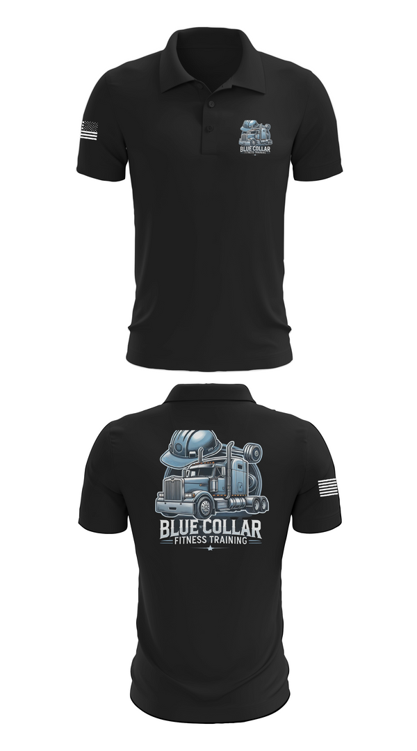 Short Sleeve Performance Polo, Blue Collar Fitness Training, , Teamtime, Team time, sublimation, custom sports apparel, team uniforms, spirit wear, spiritwear, sports uniforms, custom shirts, team store, custom team store, fundraiser sports, apparel fundraiser