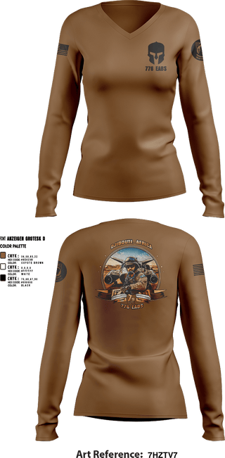 Womens Long Sleeve Vneck Shirt 1, 776 EABS, Air Force, Teamtime, Team time, sublimation, custom sports apparel, team uniforms, spirit wear, spiritwear, sports uniforms, custom shirts, team store, custom team store, fundraiser sports, apparel fundraiser