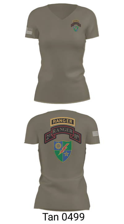 2nd Battalion 75th Ranger Regiment 36081201 Women's Short Sleeve V-neck Shirt - 68