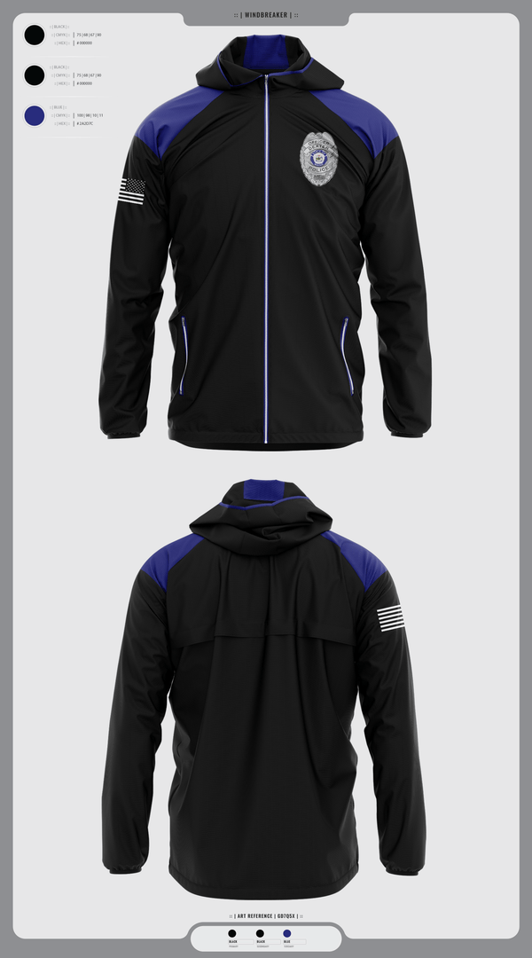 Windbreaker, Dexter Pd, Police, Teamtime, Team time, sublimation, custom sports apparel, team uniforms, spirit wear, spiritwear, sports uniforms, custom shirts, team store, custom team store, fundraiser sports, apparel fundraiser