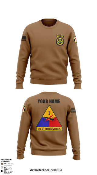 Crew Neck Sweatshirt, Recon2, Army, Teamtime, Team time, sublimation, custom sports apparel, team uniforms, spirit wear, spiritwear, sports uniforms, custom shirts, team store, custom team store, fundraiser sports, apparel fundraiser