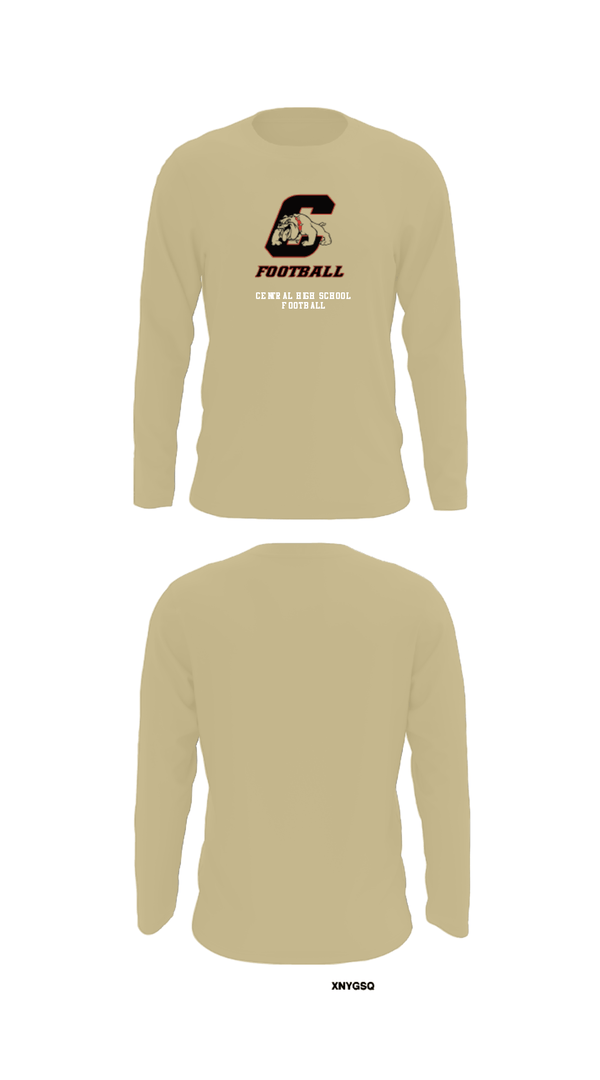 Long Sleeve Performance Shirt, Central High School Football, Football, Teamtime, Team time, sublimation, custom sports apparel, team uniforms, spirit wear, spiritwear, sports uniforms, custom shirts, team store, custom team store, fundraiser sports, apparel fundraiser