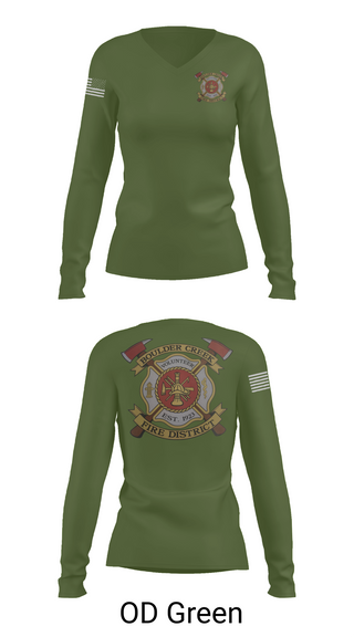 Womens Long Sleeve Vneck Shirt, Boulder creek fire, , Teamtime, Team time, sublimation, custom sports apparel, team uniforms, spirit wear, spiritwear, sports uniforms, custom shirts, team store, custom team store, fundraiser sports, apparel fundraiser