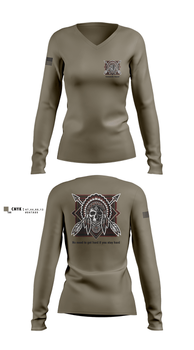Comanche Squad 45809348 Women's Long Sleeve V-neck Shirt - 4