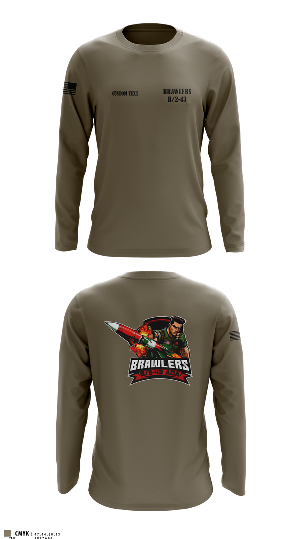 Long Sleeve Performance Shirt, Brawlers, Army, Teamtime, Team time, sublimation, custom sports apparel, team uniforms, spirit wear, spiritwear, sports uniforms, custom shirts, team store, custom team store, fundraiser sports, apparel fundraiser
