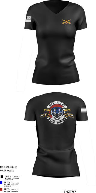 Womens Short Sleeve Vneck Shirt, Delta Troop 3-17 CAV, , Teamtime, Team time, sublimation, custom sports apparel, team uniforms, spirit wear, spiritwear, sports uniforms, custom shirts, team store, custom team store, fundraiser sports, apparel fundraiser