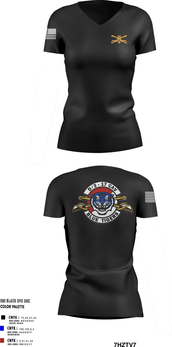 Womens Short Sleeve Vneck Shirt, Delta Troop 3-17 CAV, , Teamtime, Team time, sublimation, custom sports apparel, team uniforms, spirit wear, spiritwear, sports uniforms, custom shirts, team store, custom team store, fundraiser sports, apparel fundraiser