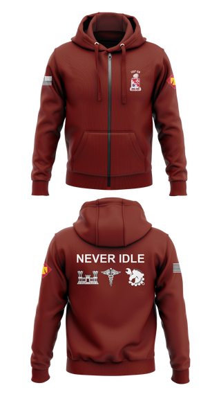 Zip Hoodie, 120th Engineers, Army, Teamtime, Team time, sublimation, custom sports apparel, team uniforms, spirit wear, spiritwear, sports uniforms, custom shirts, team store, custom team store, fundraiser sports, apparel fundraiser